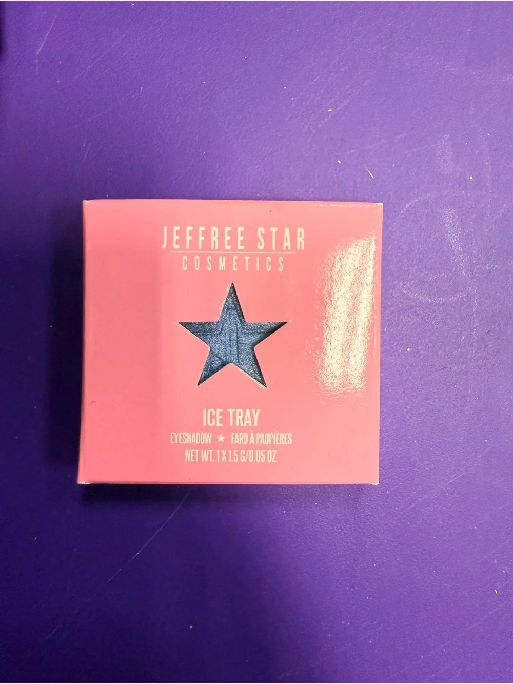 Jeffree Star Ice Tray Eyeshadow - Pink Packaging with Blue Star Window